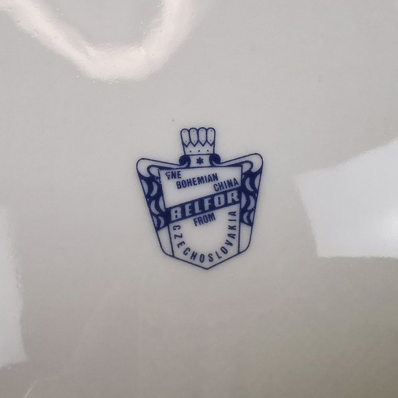 Czech Bohemian China Grapes Vintage Serving Plate - Picture 9 of 9